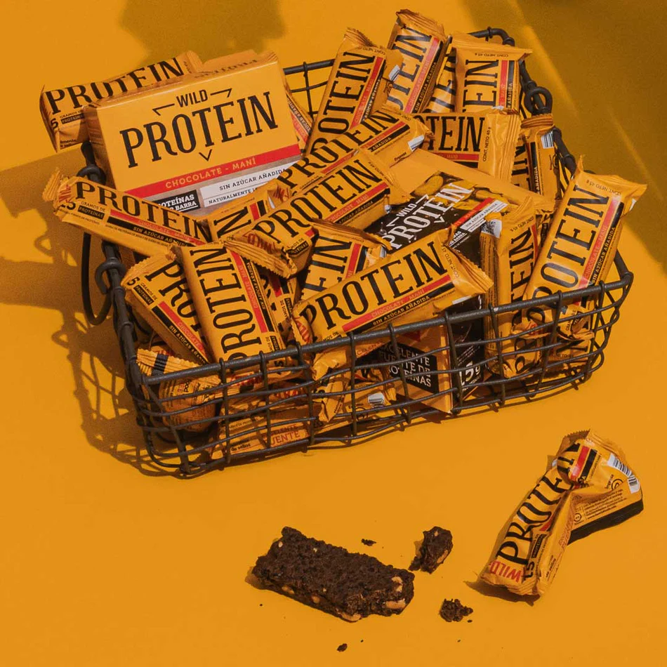 Barras de proteina Wild Protein - Chocolate Maní (16 unidades)