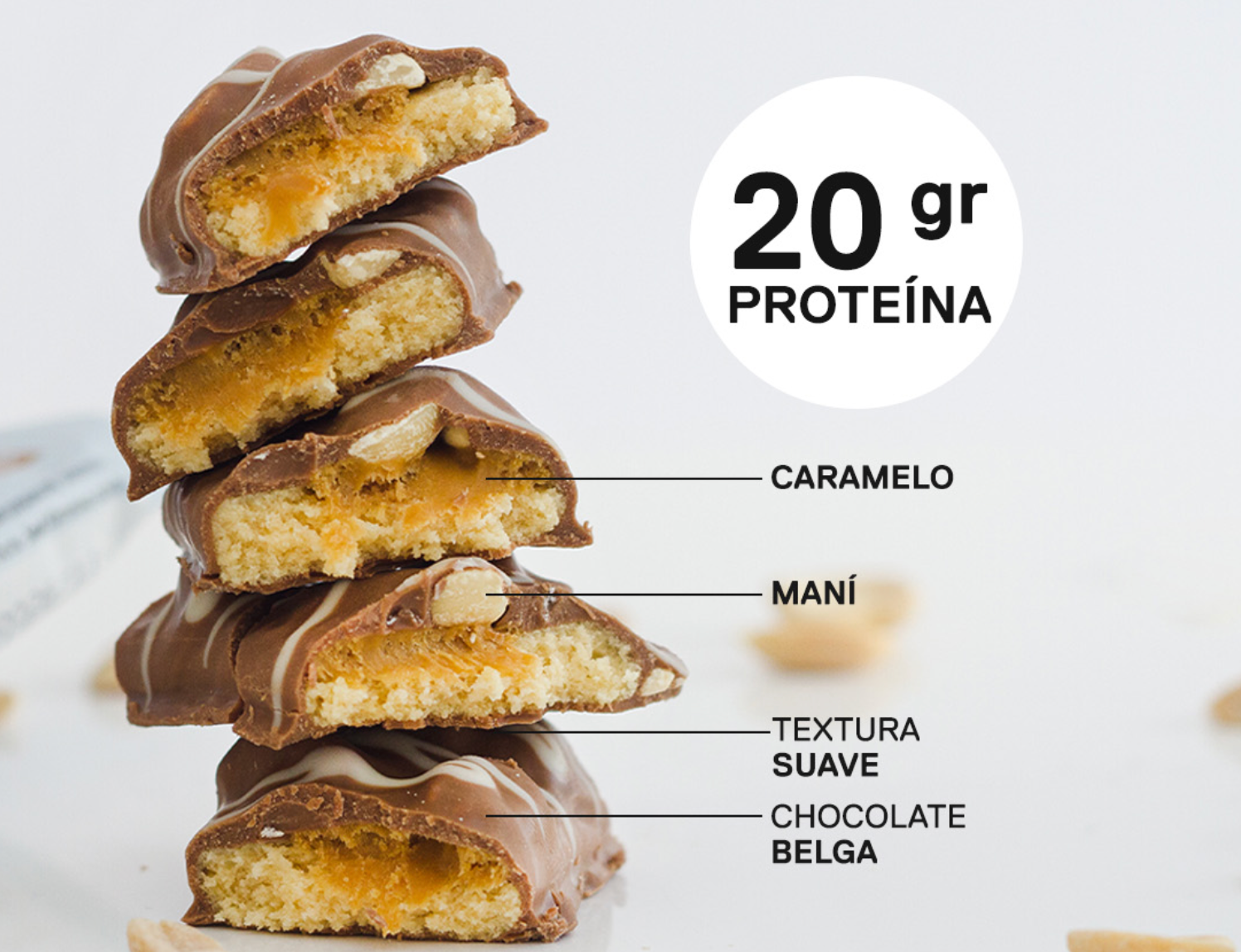 Barra de proteina QNT - Protein Snack Peanut Caramel (12 unidades)