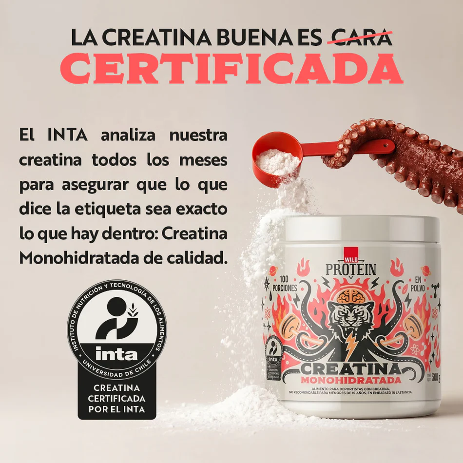Creatina Monohidratada Wild Foods - 500 gr (100 servicios)