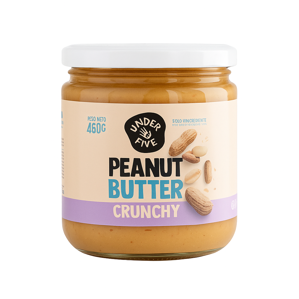 Mantequilla de mani Underfive - Peanut Butter Crunchy 460gr