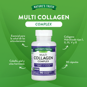 Colageno Multi Natures Truth - Collagen Complex Tipo I, II, III, V y X en Polvo (90 cápsulas)
