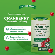 Cranberry Concentrado Natures Truth - Cranberrys con Vitamina C (90 cápsulas)