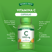 Vitamina C Natures Truth - Vitamina C 1000 mg con Wild Rose Hips (100 comprimidos)
