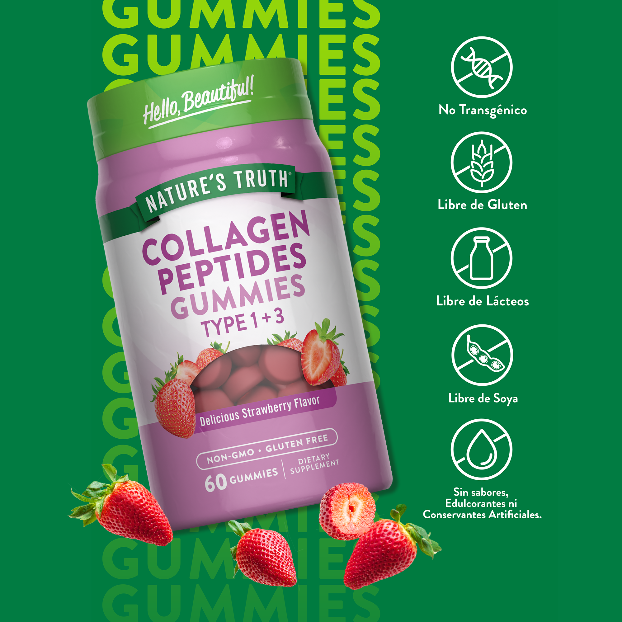 Gomitas de Colageno Natures Truth - Tipo I & III Beauty Collagen (60 unidades)