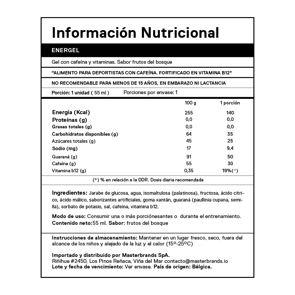 Gel Energetico QNT Energel - Fruta 25 unidades (55ml c/u)