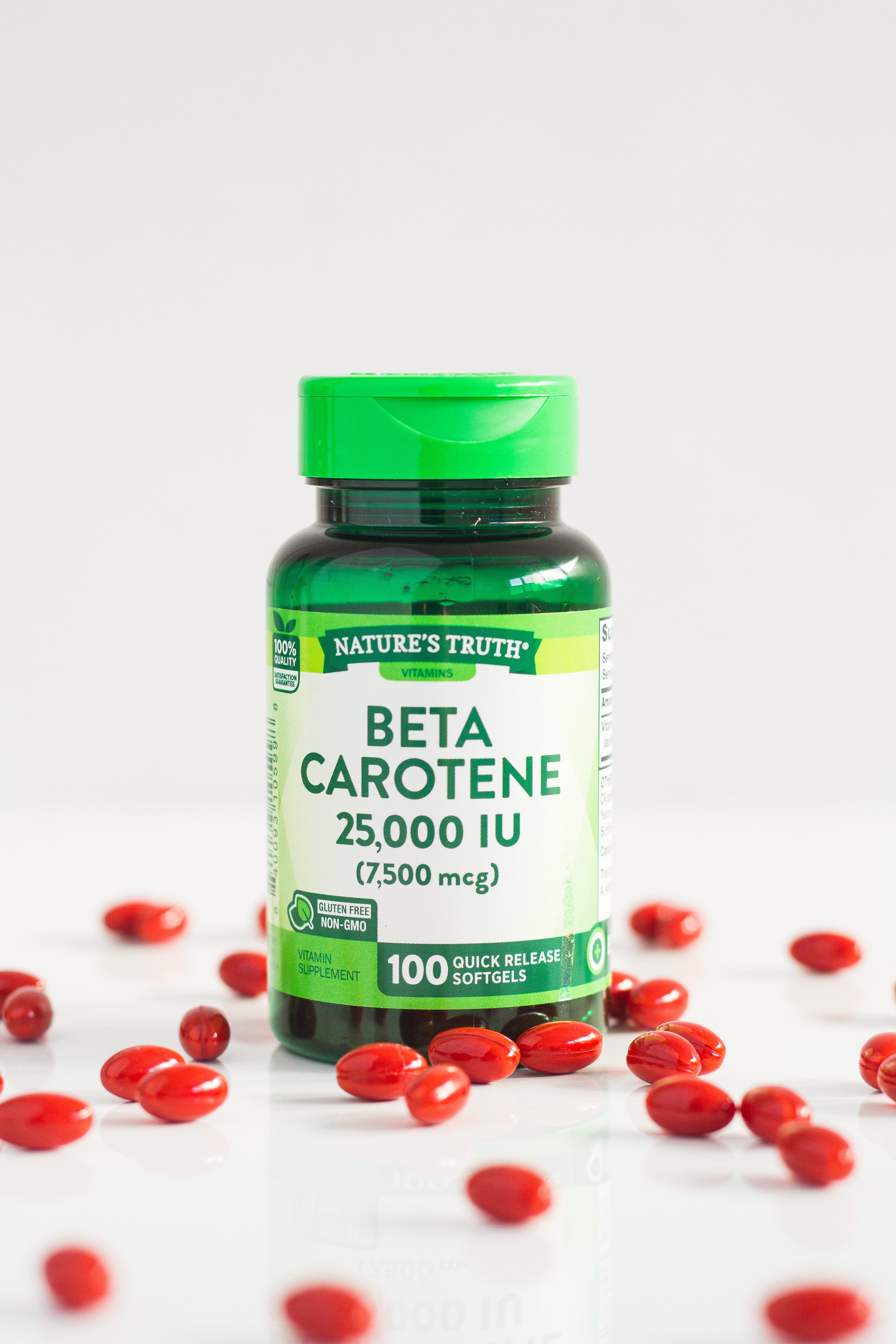 Betacaroteno 25.000 UI Natures Truth - Betacarotene 7.500 mcg (100 cápsulas)