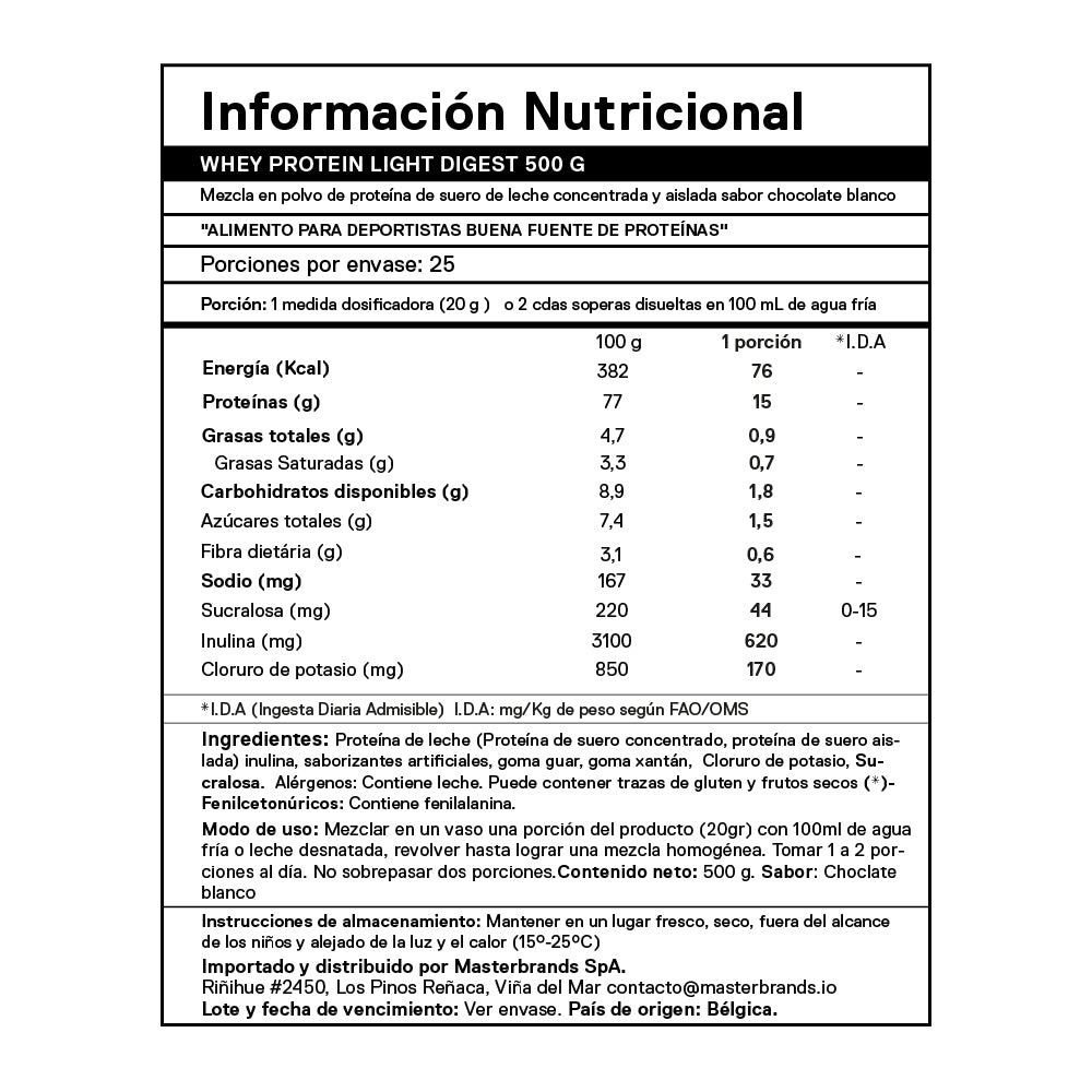 Proteina en polvo QNT - Whey Protein Chocolate Blanco 500 gr