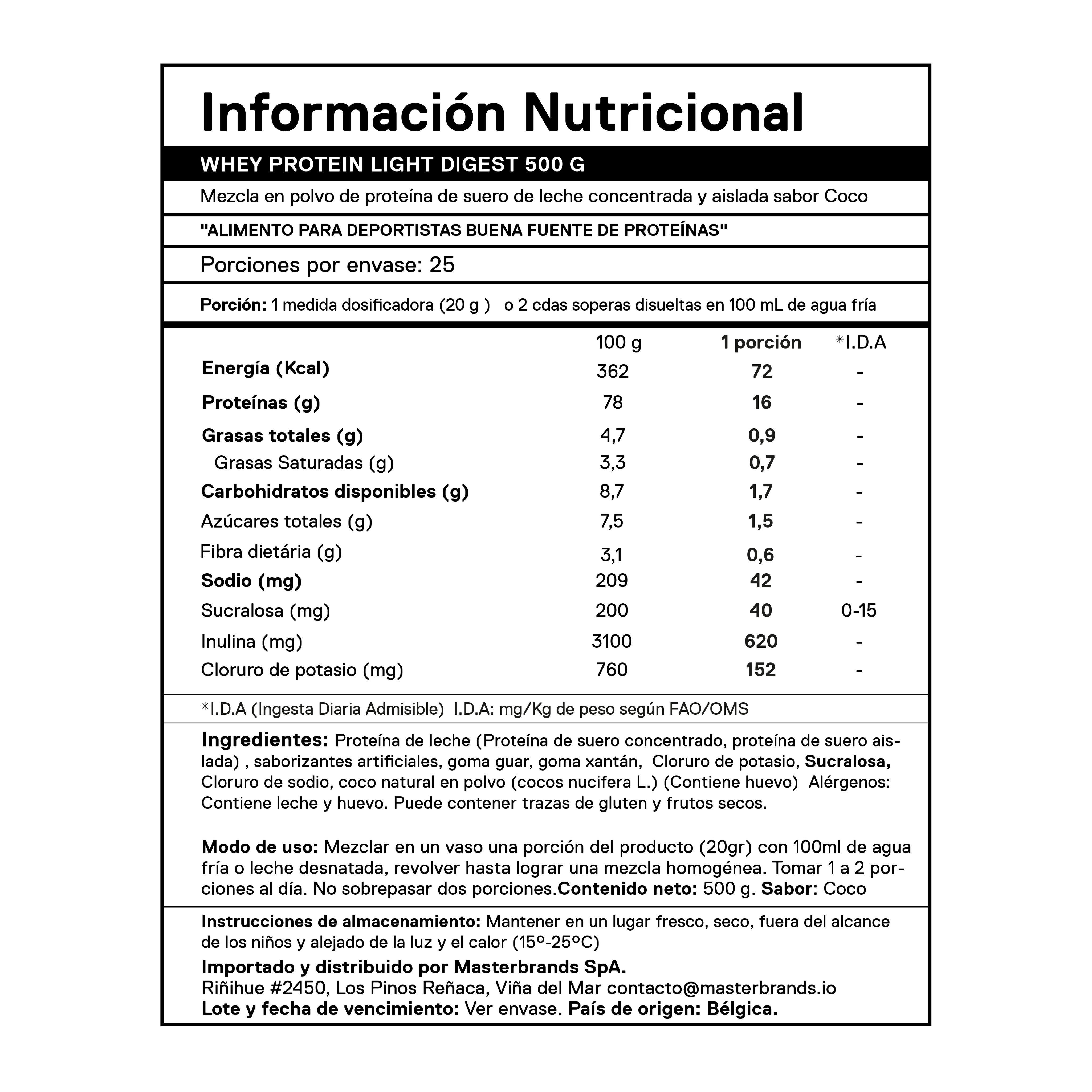 Proteina en polvo QNT - Whey Protein Coco 500 gr