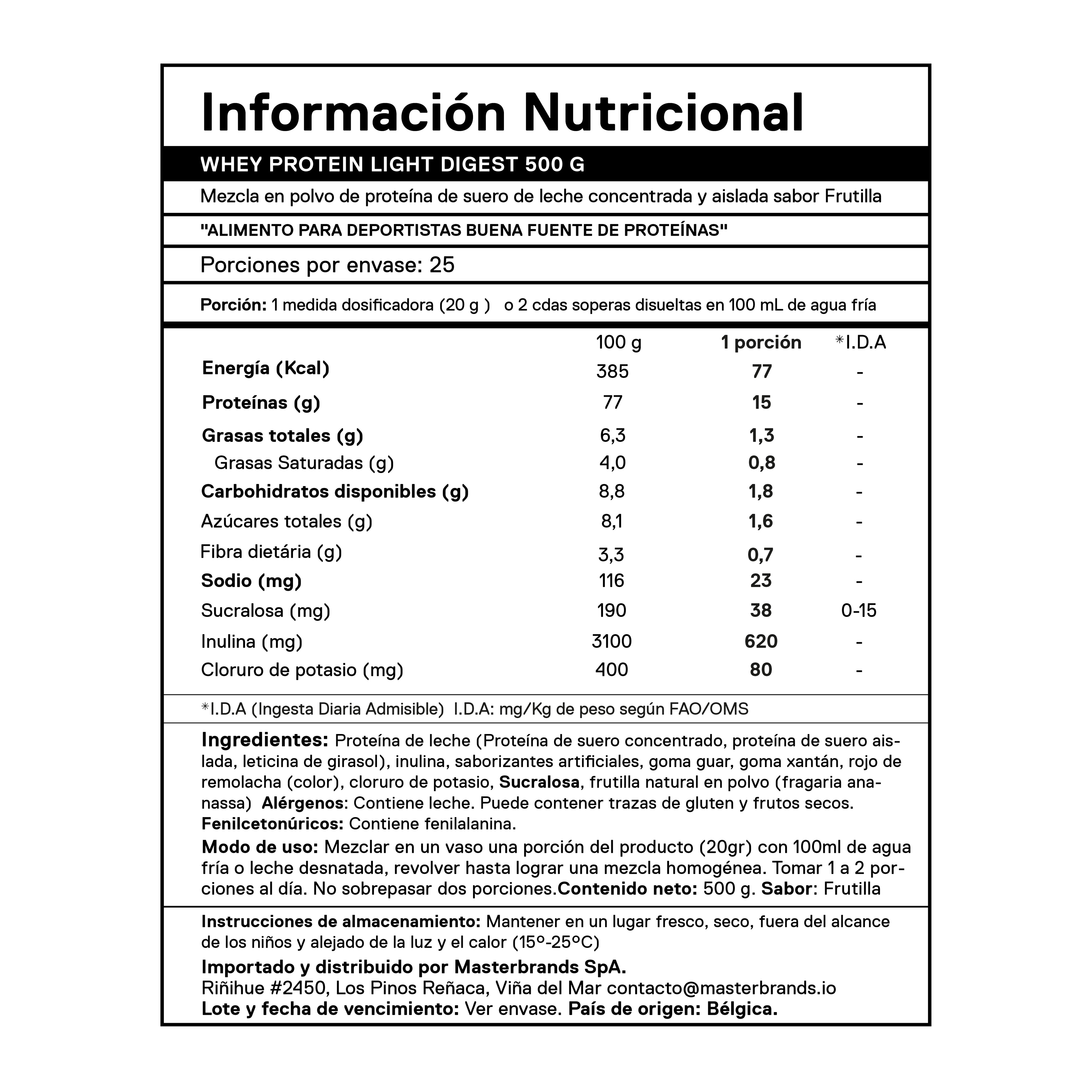 Proteina en polvo QNT - Whey Protein Frutilla 500 gr