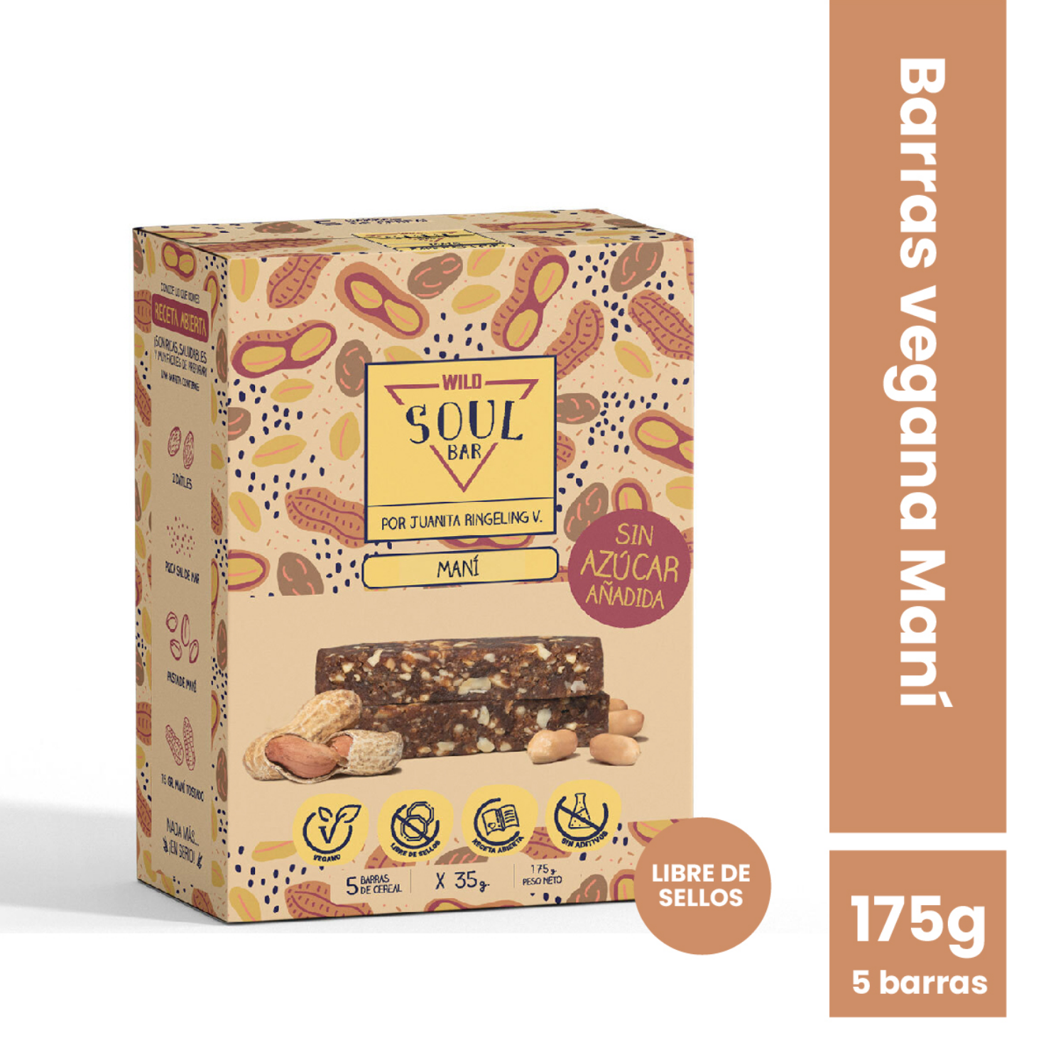 Barra de cereal Wild Soul bar - Maní (5 unidades)