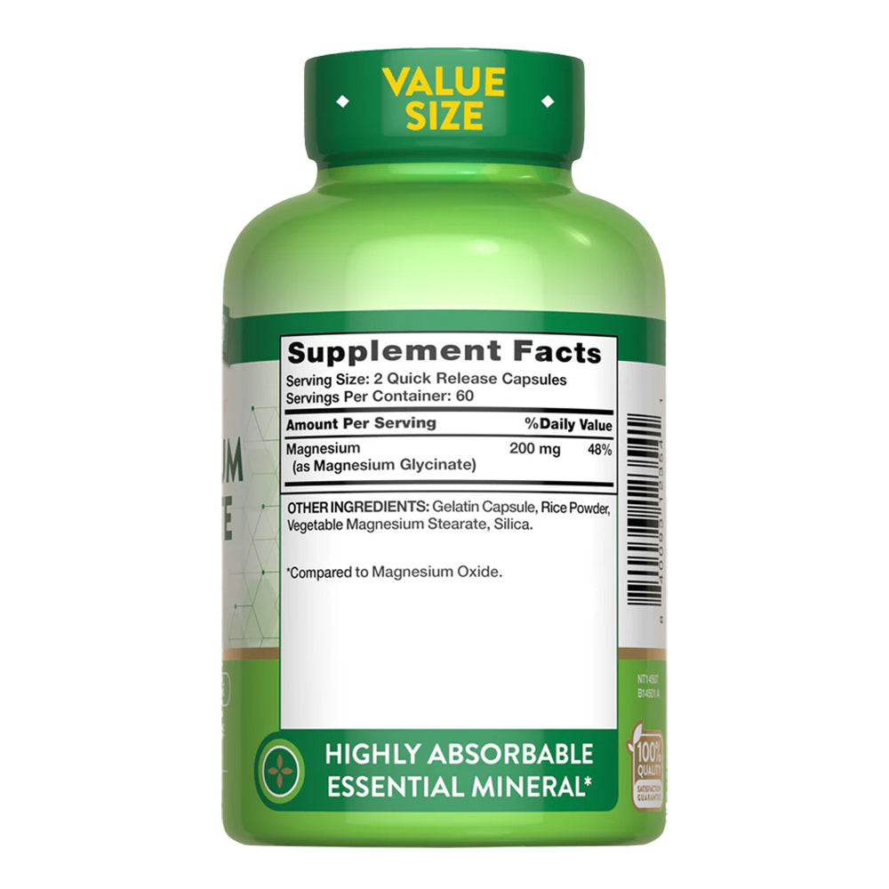 Magnesio Glicinato Natures Truth - Magnesium Glycinate 200 mg (120 cápsulas)