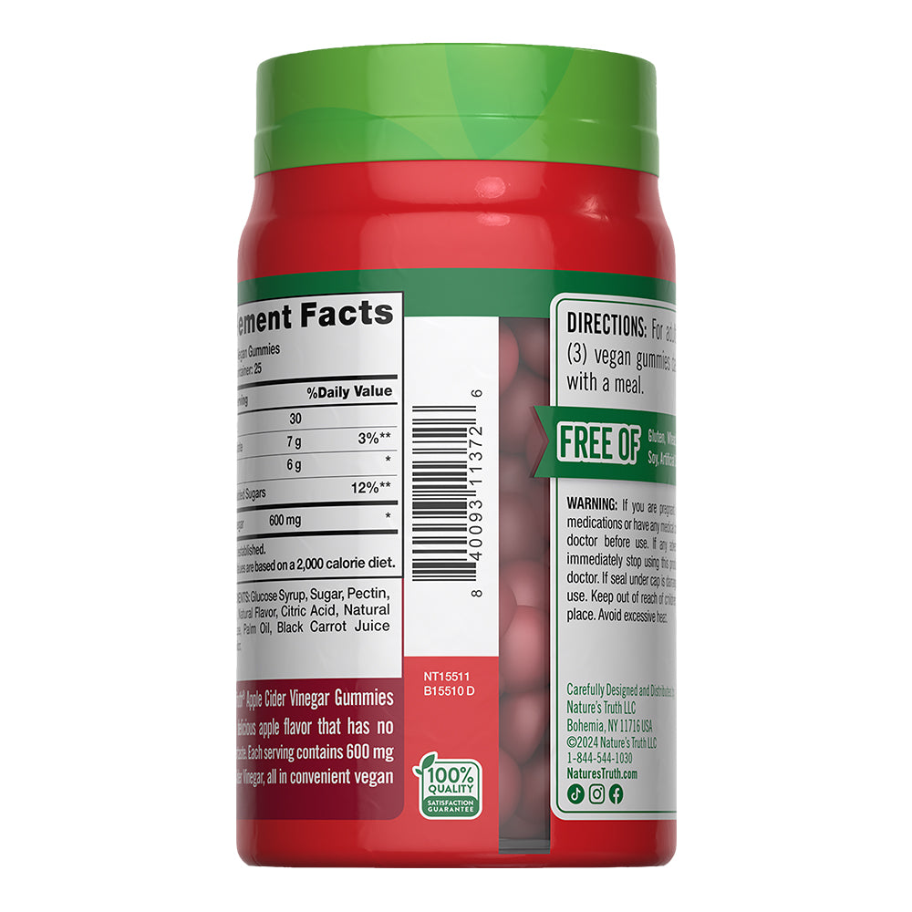 Gomitas de Vinagre de manzana Natures Truth - Apple Cider Vinegar (75 unidades)