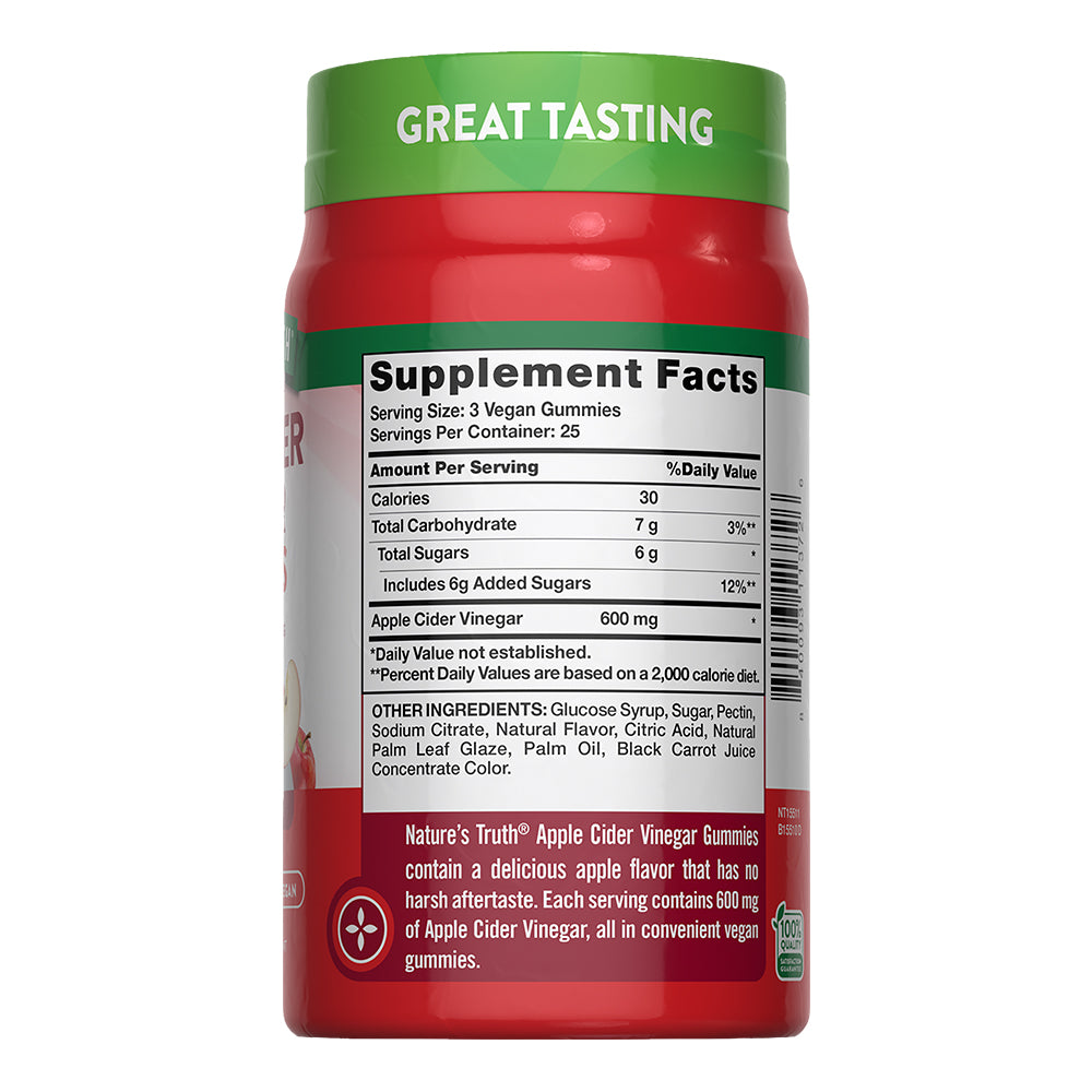 Gomitas de Vinagre de manzana Natures Truth - Apple Cider Vinegar (75 unidades)
