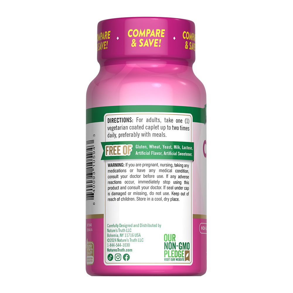 Calcio Natures Truth - Calcium 600 mg con Vitamina D3 (60 cápsulas)