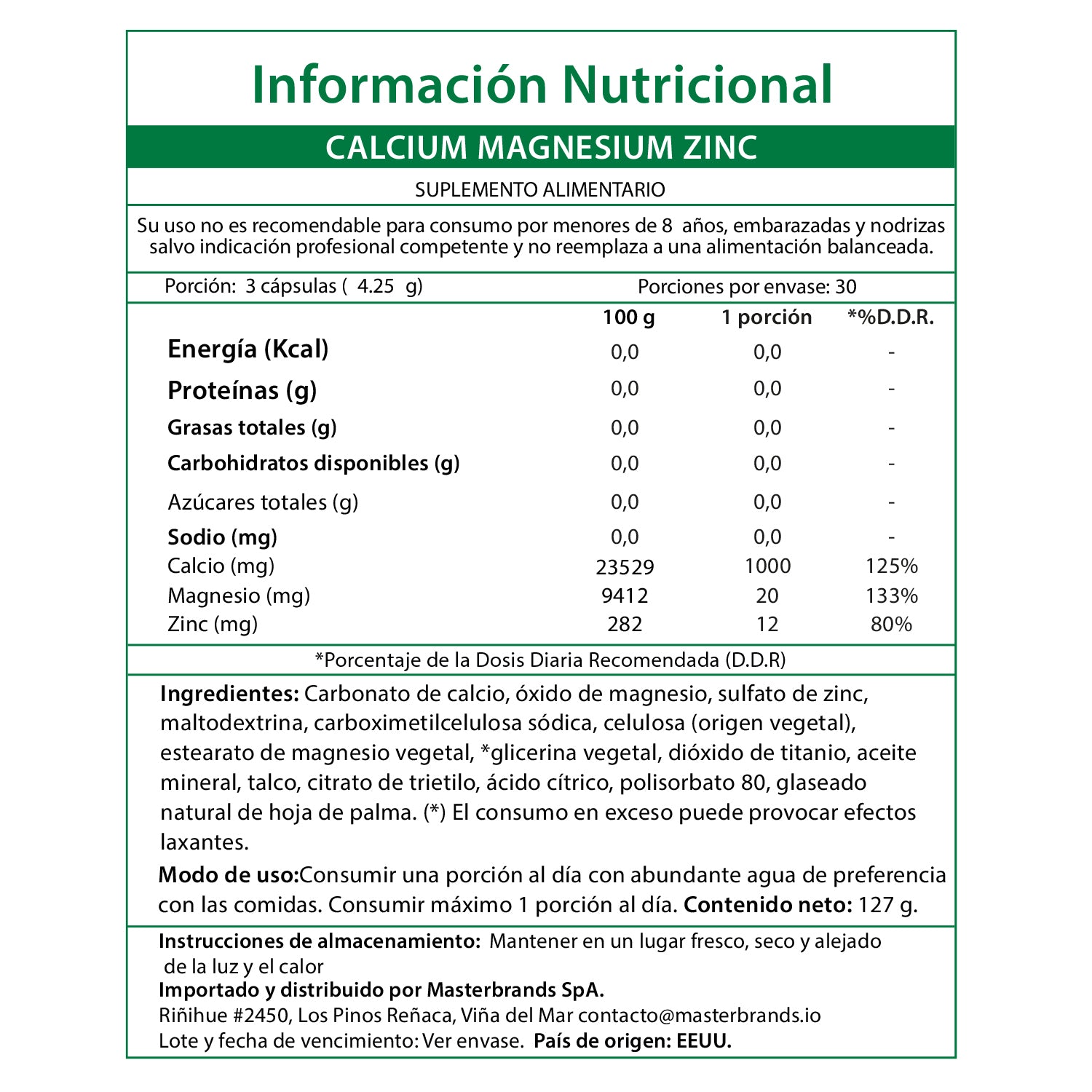 Calcio Magnesio Zinc Natures Truth - (90 cápsulas)