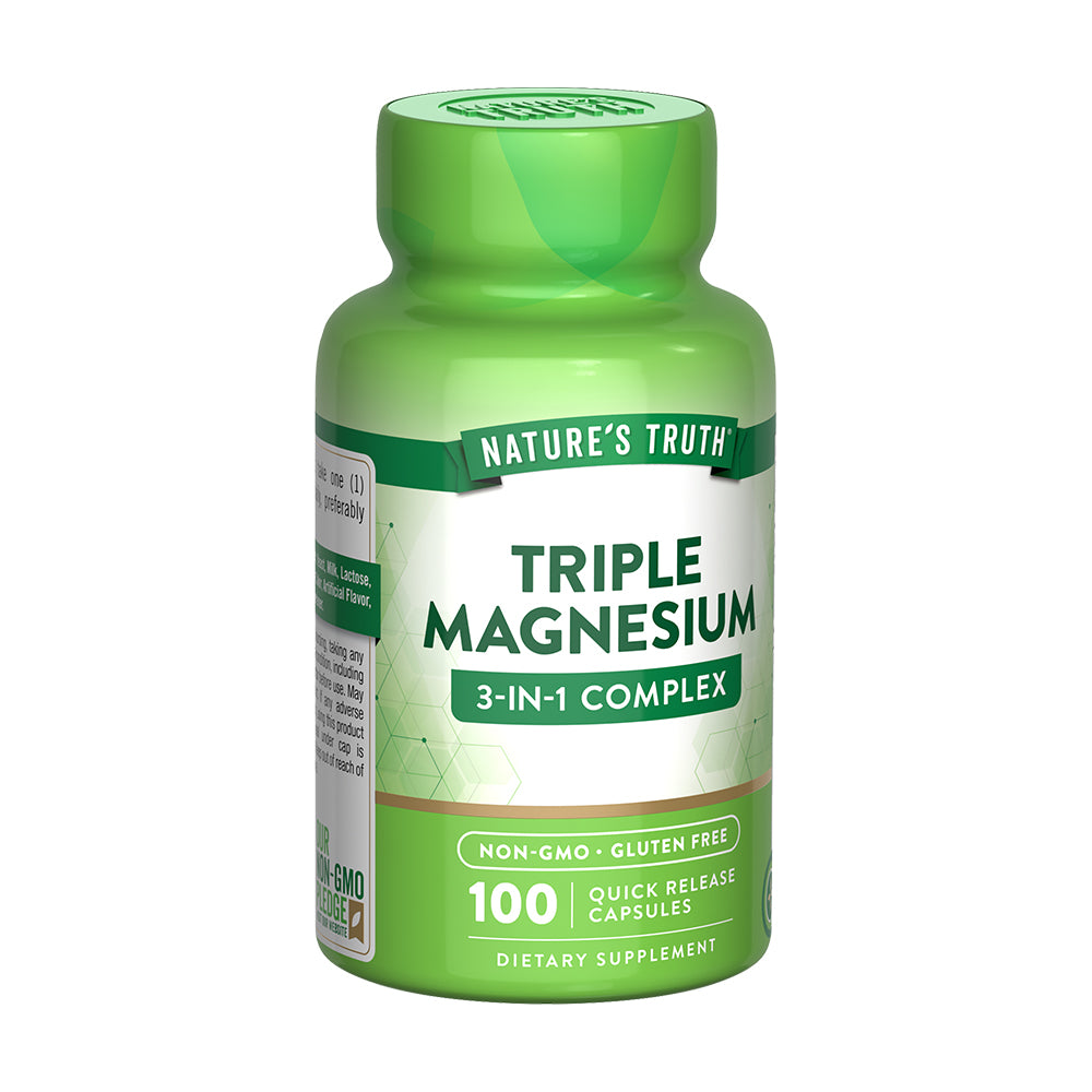 Magnesio Triple Natures Truth - Triple Complex 400 mg (100 cápsulas)