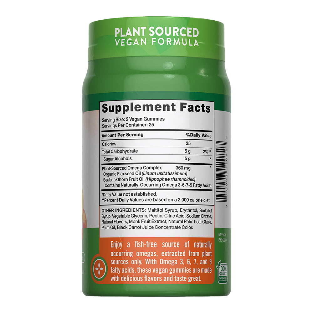 Gomitas de Omega 3-6-7-9 Natures Truth - Vegan Gummies (50 unidades)