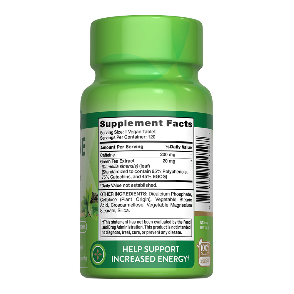Cafeina Natures Truth - Caffeine con Extracto de Té Verde (120 tabletas)
