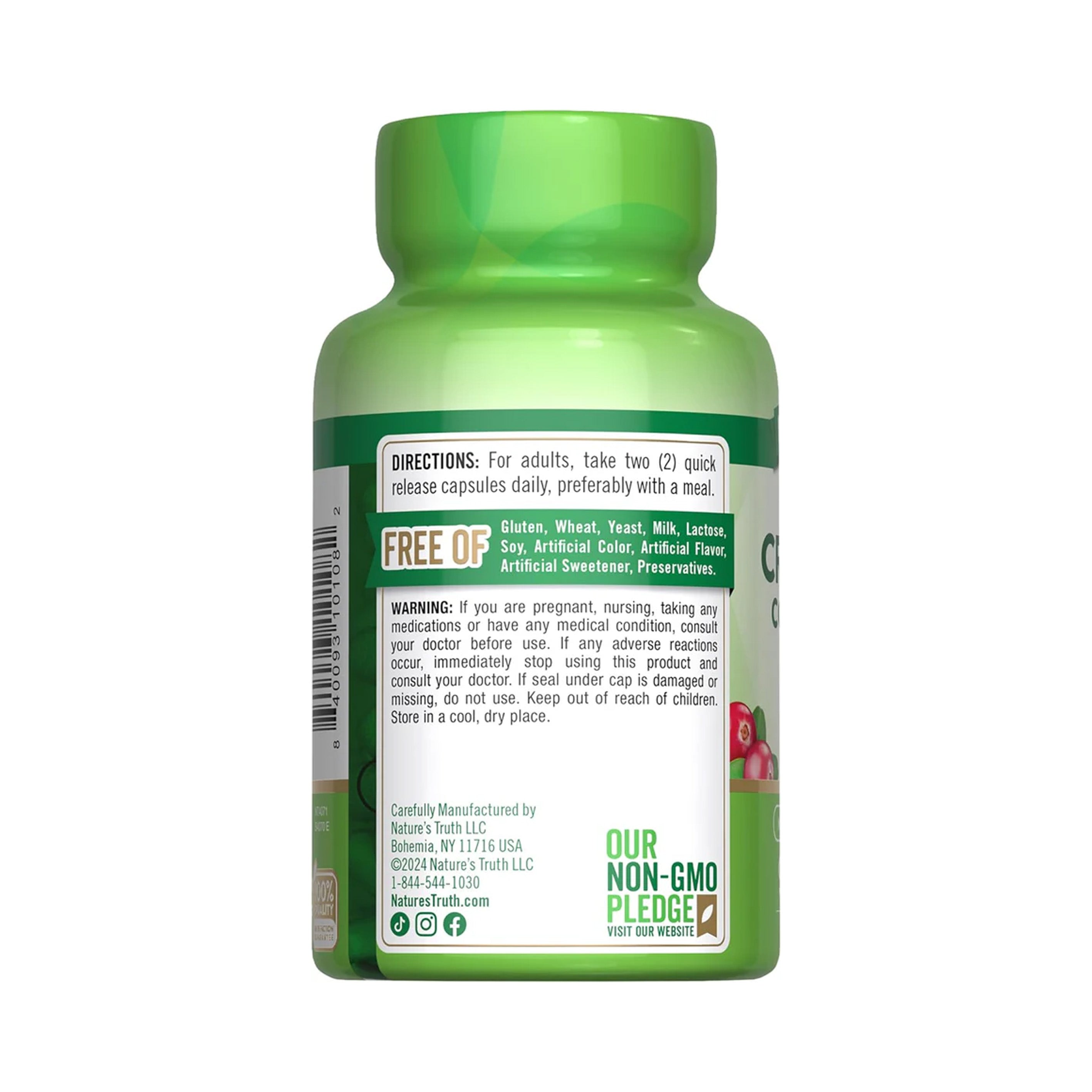 Cranberry Concentrado Natures Truth - Cranberrys con Vitamina C (90 cápsulas)