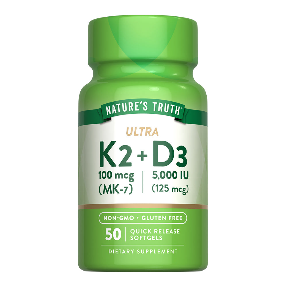 Vitamina Ultra K2 + D3 Natures Truth - (50 cápsulas)