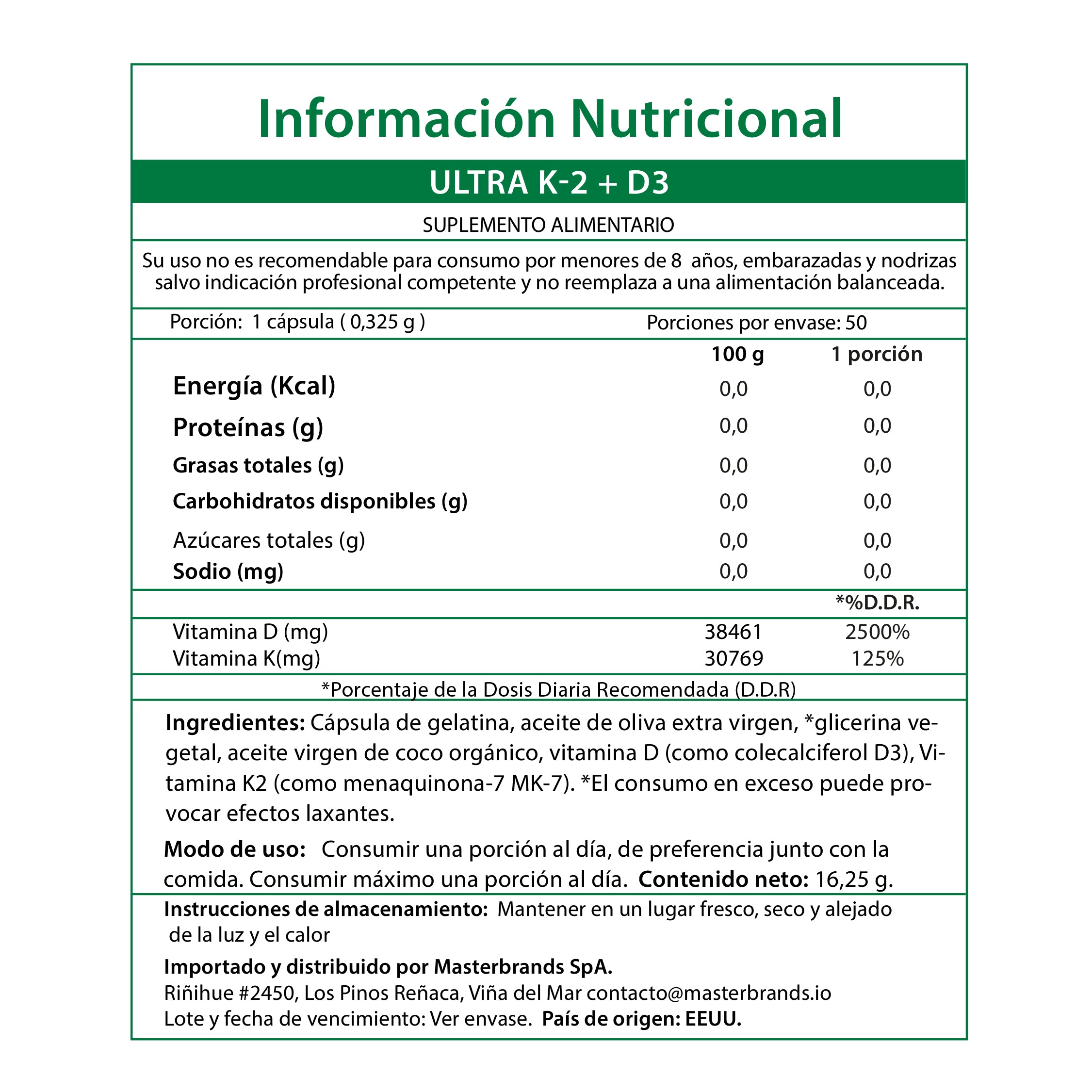 Vitamina Ultra K2 + D3 Natures Truth - (50 cápsulas)