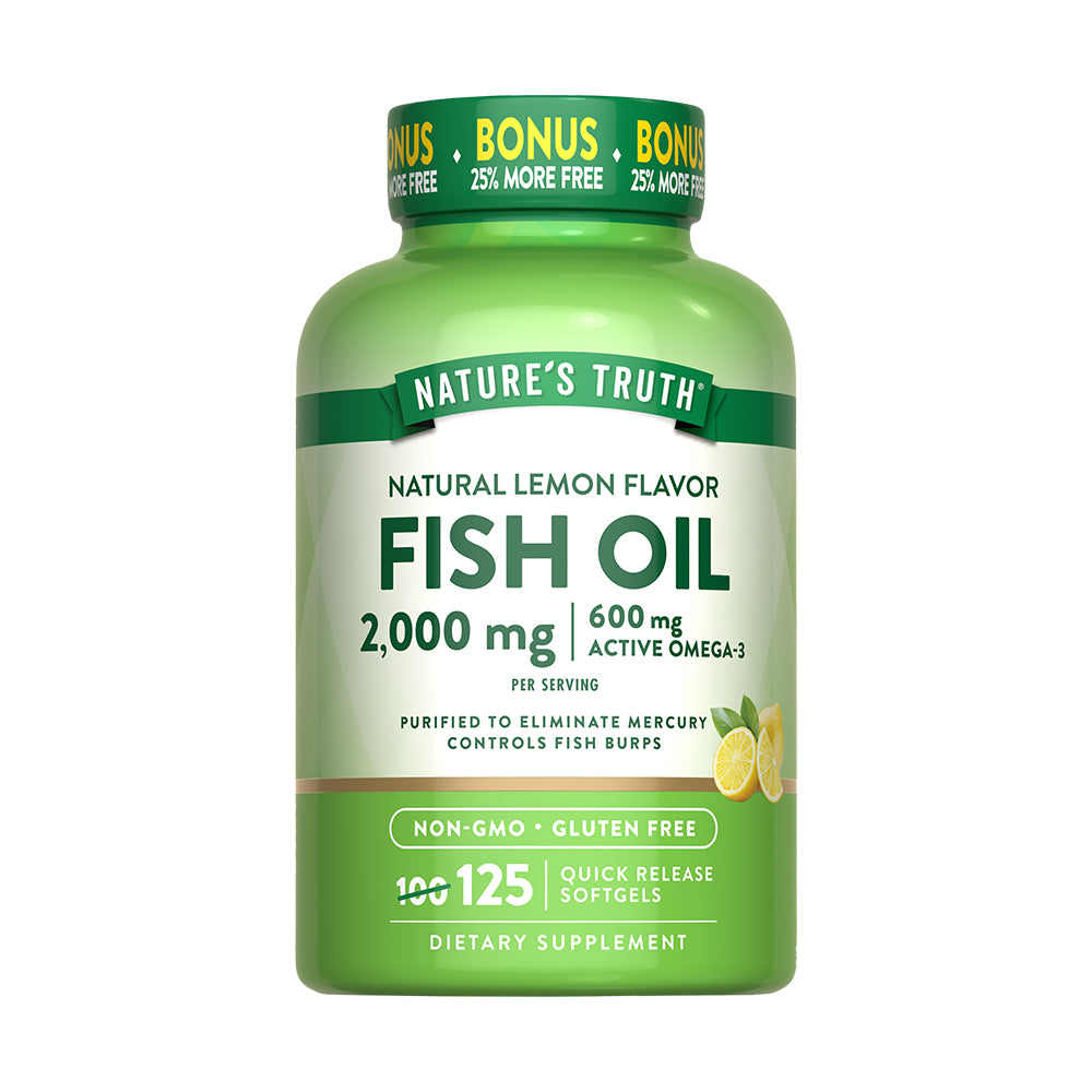 Omega 3 Natures Truth - Fish Oil 2000 mg con esencia de limón (125 cápsulas)