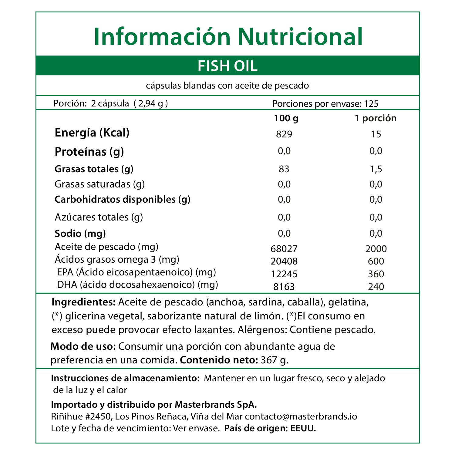 Omega 3 Natures Truth - Fish Oil 2000 mg con esencia de limón (250 cápsulas)