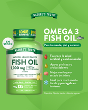 Omega 3 Natures Truth - Fish Oil 2000 mg con esencia de limón (250 cápsulas)