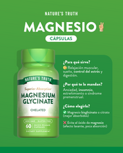 Magnesio Glicinato Natures Truth - Magnesium Glycinate 200 mg (60 cápsulas)