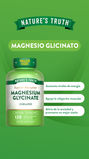 Magnesio Glicinato Natures Truth - Magnesium Glycinate 200 mg (120 cápsulas)