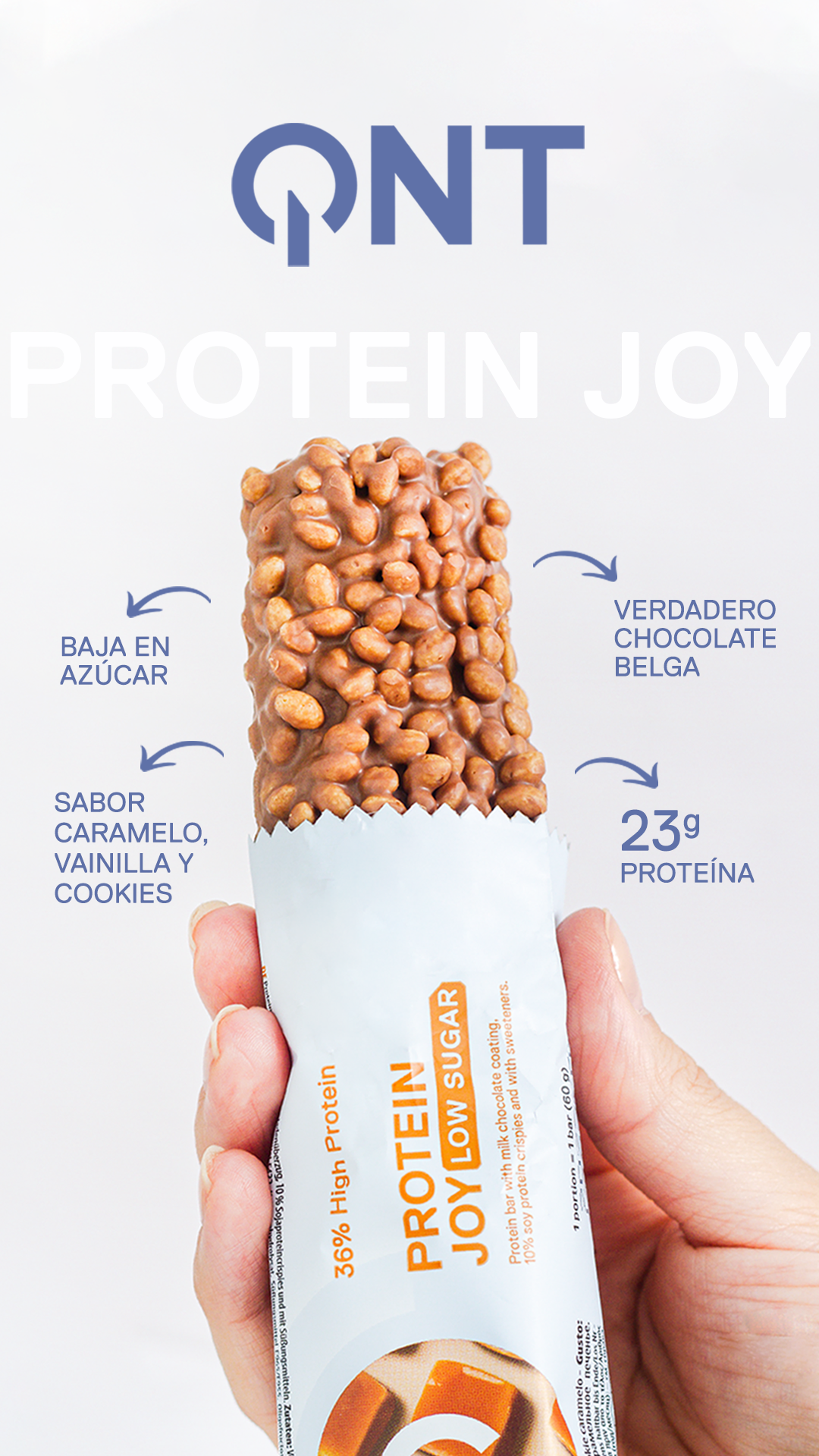 Barra de proteina QNT - Joy Caramel Crunchy (12 unidades)