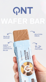 Barra de proteina QNT - Waffle Chocolate Belga (12 unidades)