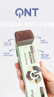 Barra de proteina QNT - Waffle Vegan Hazelnut (12 unidades)