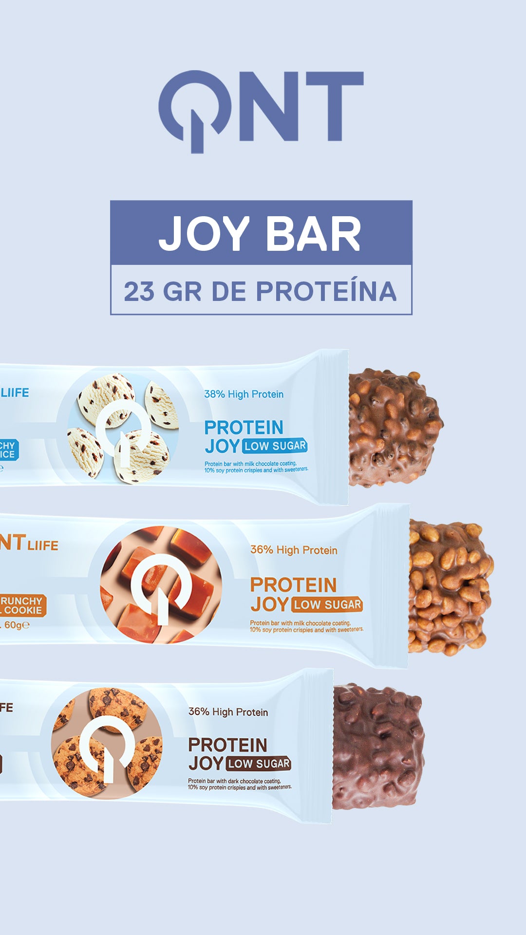 Barra de proteina QNT - Joy Chocolate Cookie (12 unidades)