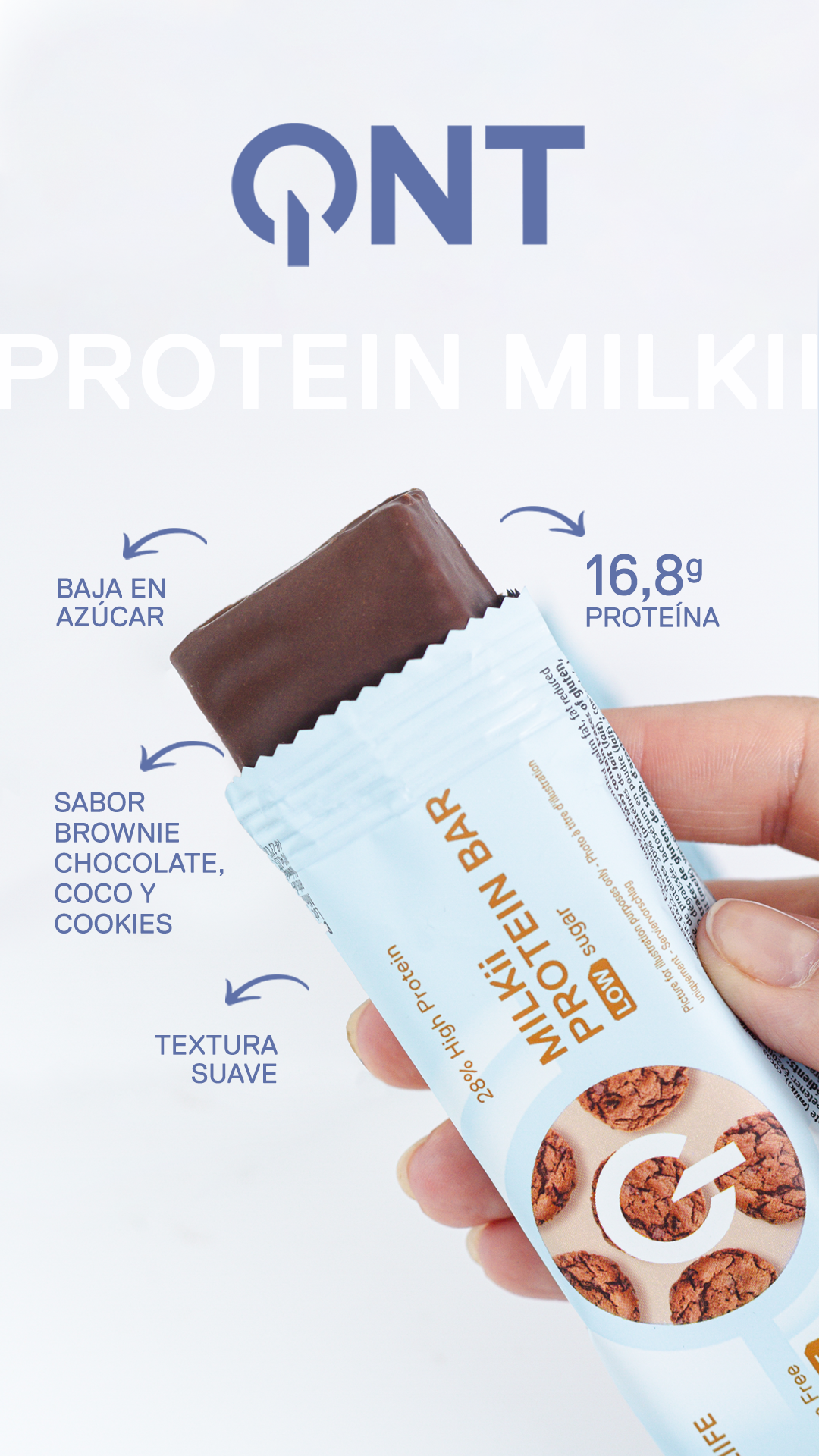 Barra de proteina QNT - Milkii Cookie Flavour (12 unidades)