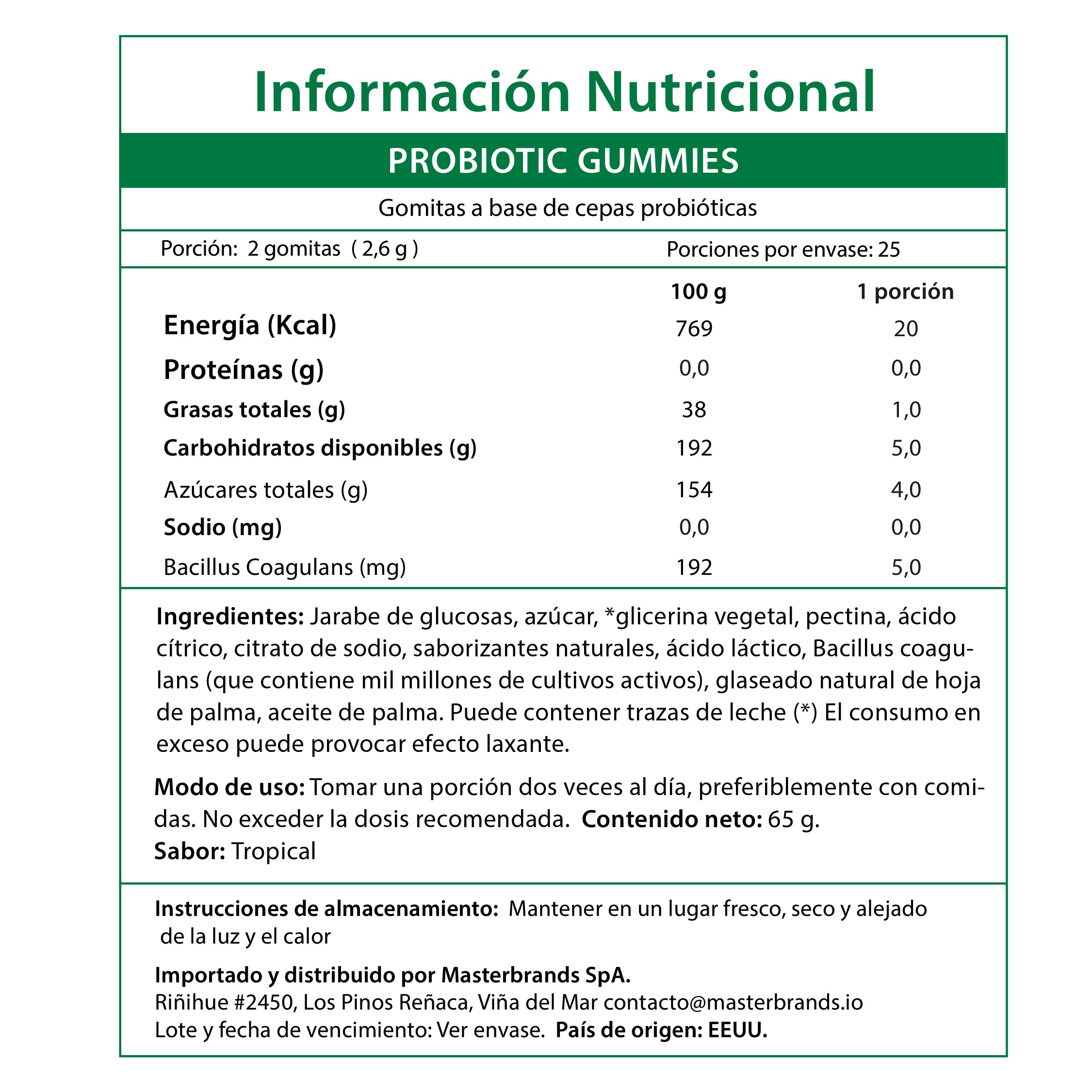 Gomitas de Probioticos Natures Truth - Probiotic + Prebiotic Gummies (50 unidades)