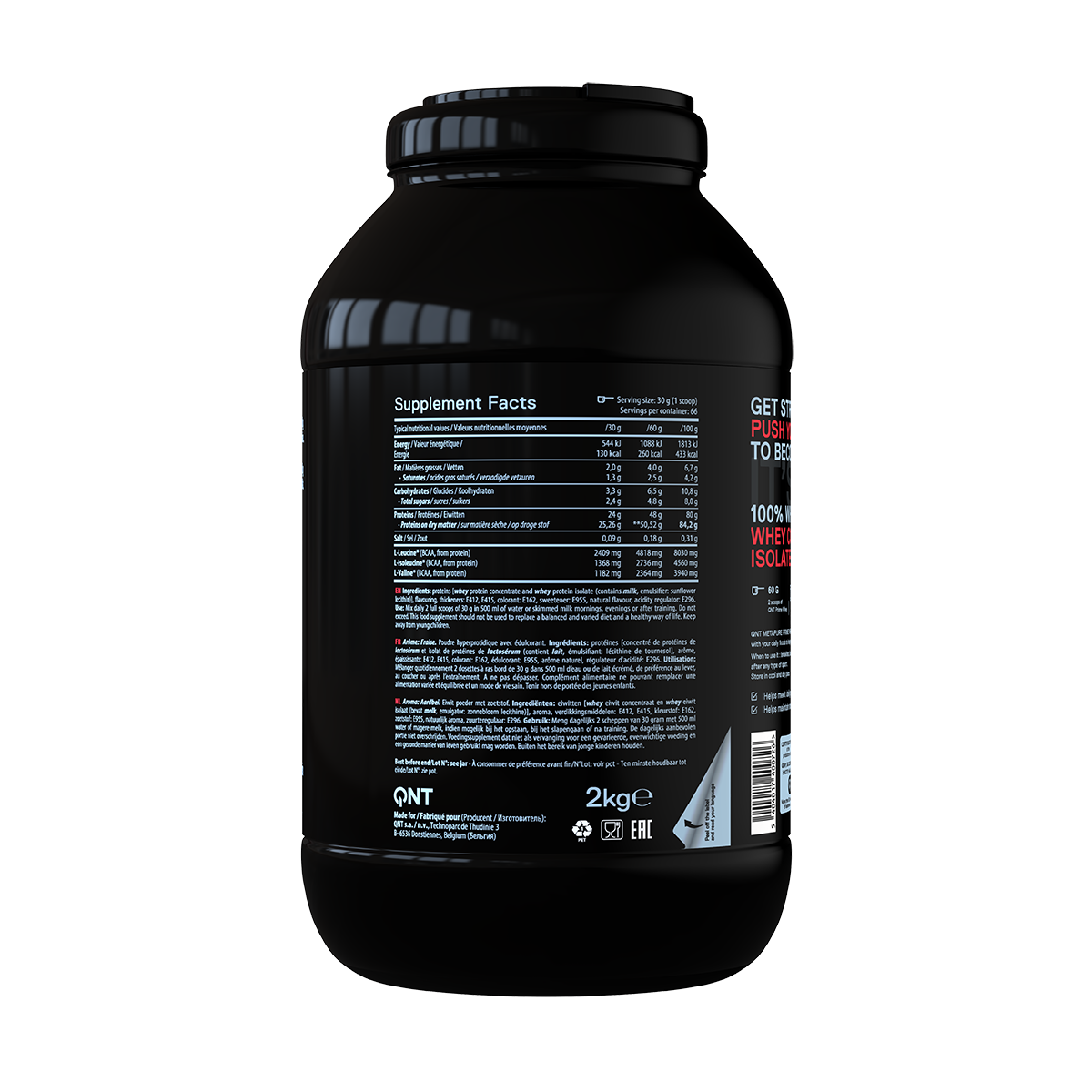 Proteina en polvo QNT Metapure Prime Whey Protein - Frutilla 2kg (66 servicios)