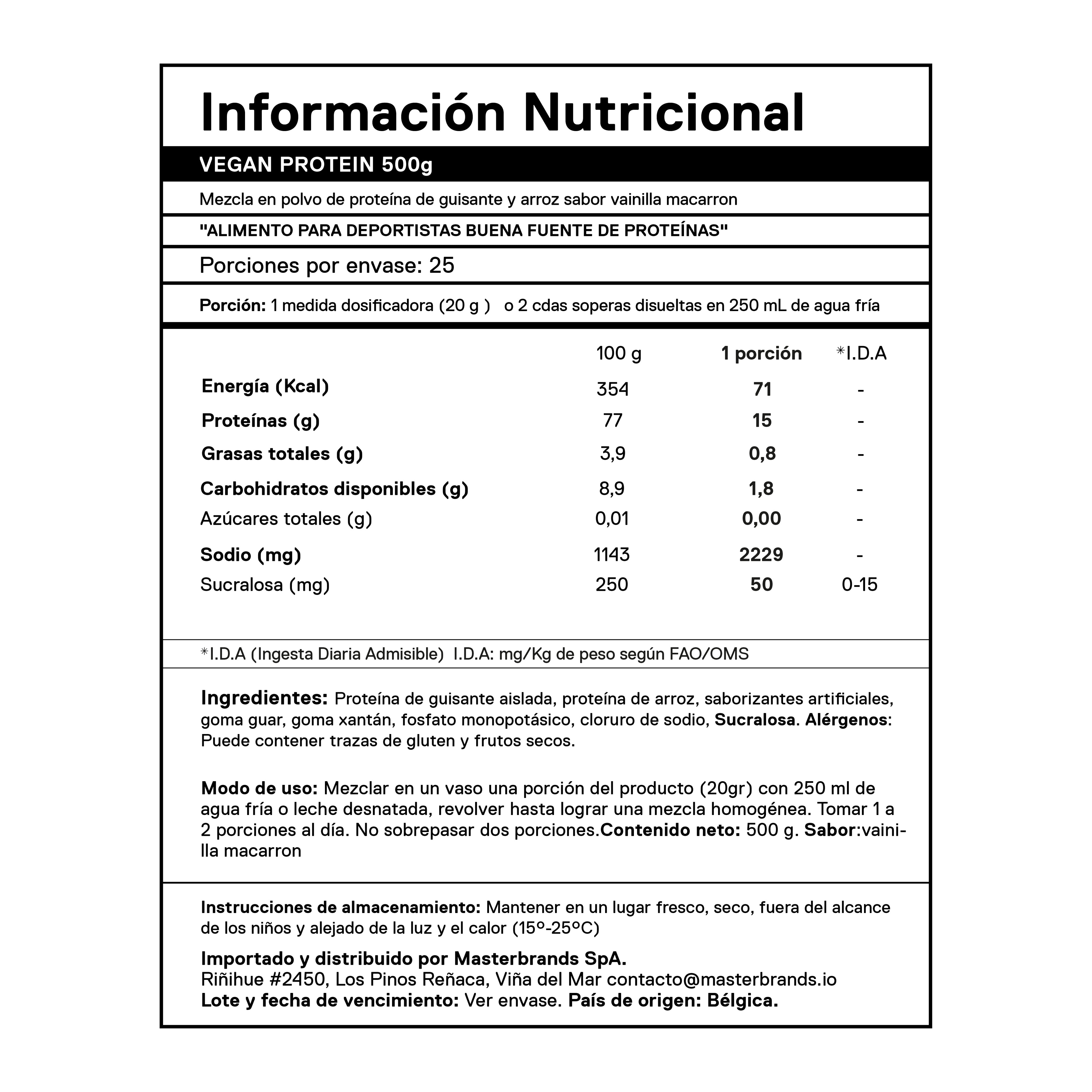 Proteina en polvo QNT - Vegan Protein Vainilla Macaroon 500 gr