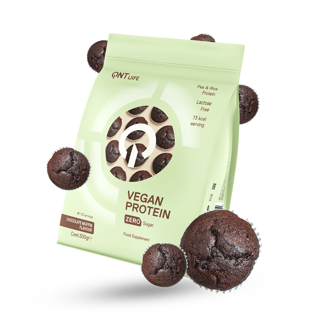 Proteina en polvo QNT - Vegan Protein Chocolate Muffin 500 gr