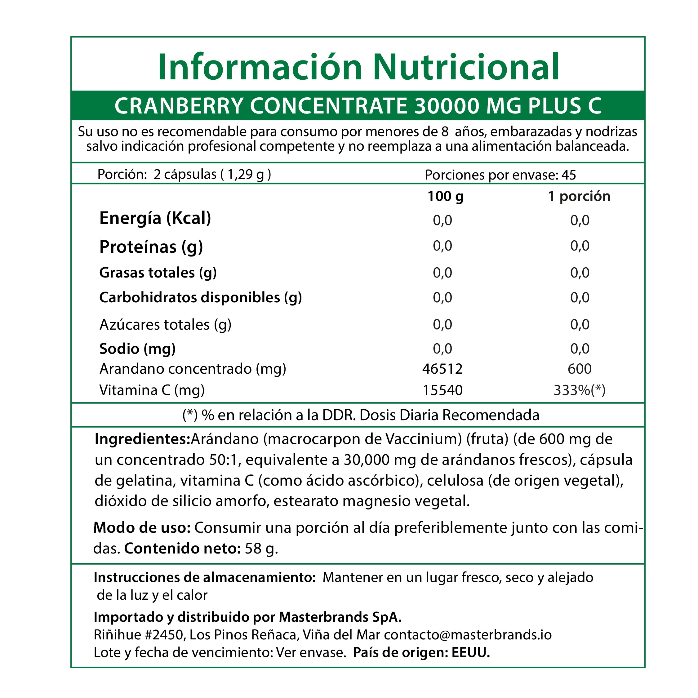 Cranberry Concentrado Natures Truth - Cranberrys con Vitamina C (90 cápsulas)