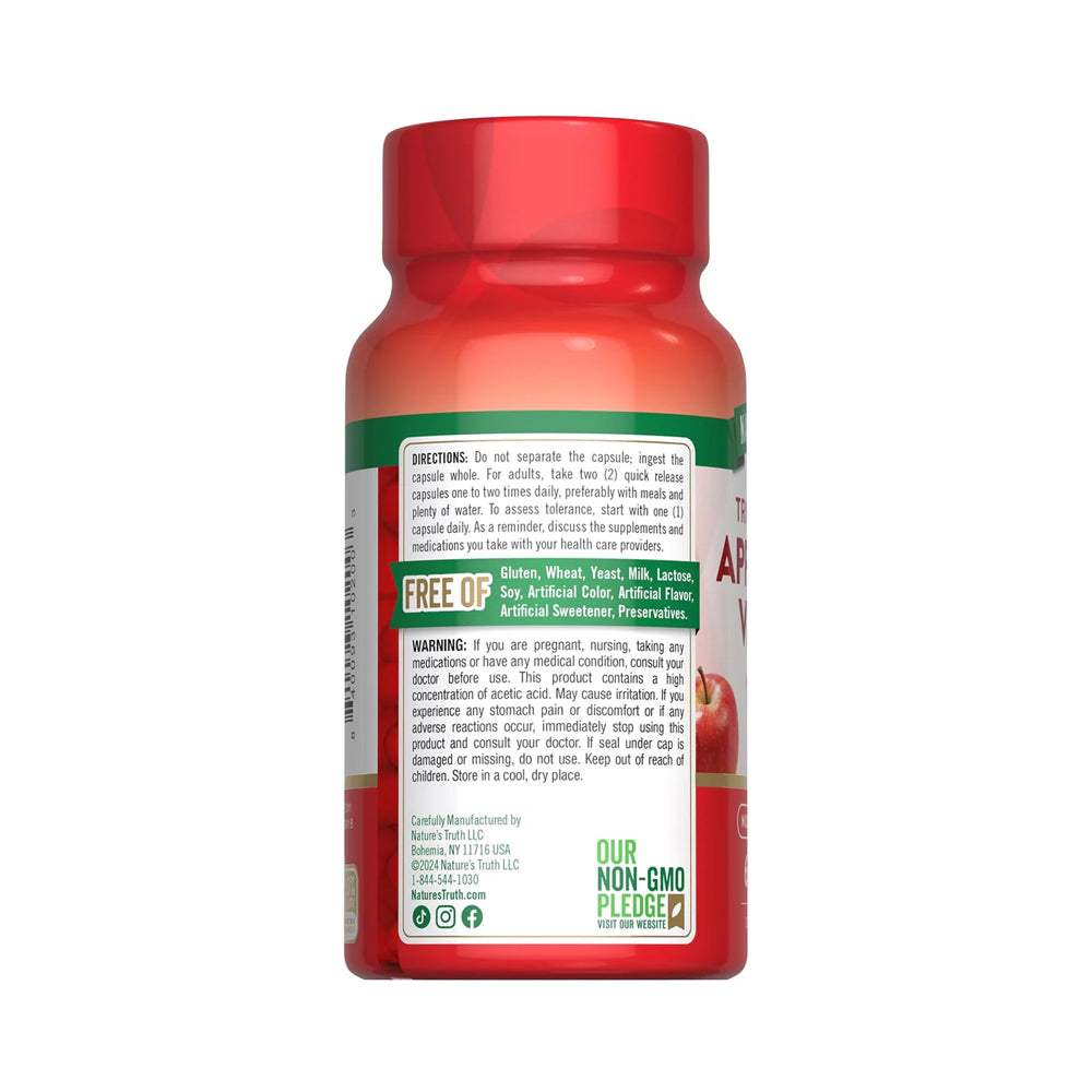 Vinagre de Manzana Natures Truth - Apple Cider Vinegar 1200 mg (60 cápsulas)