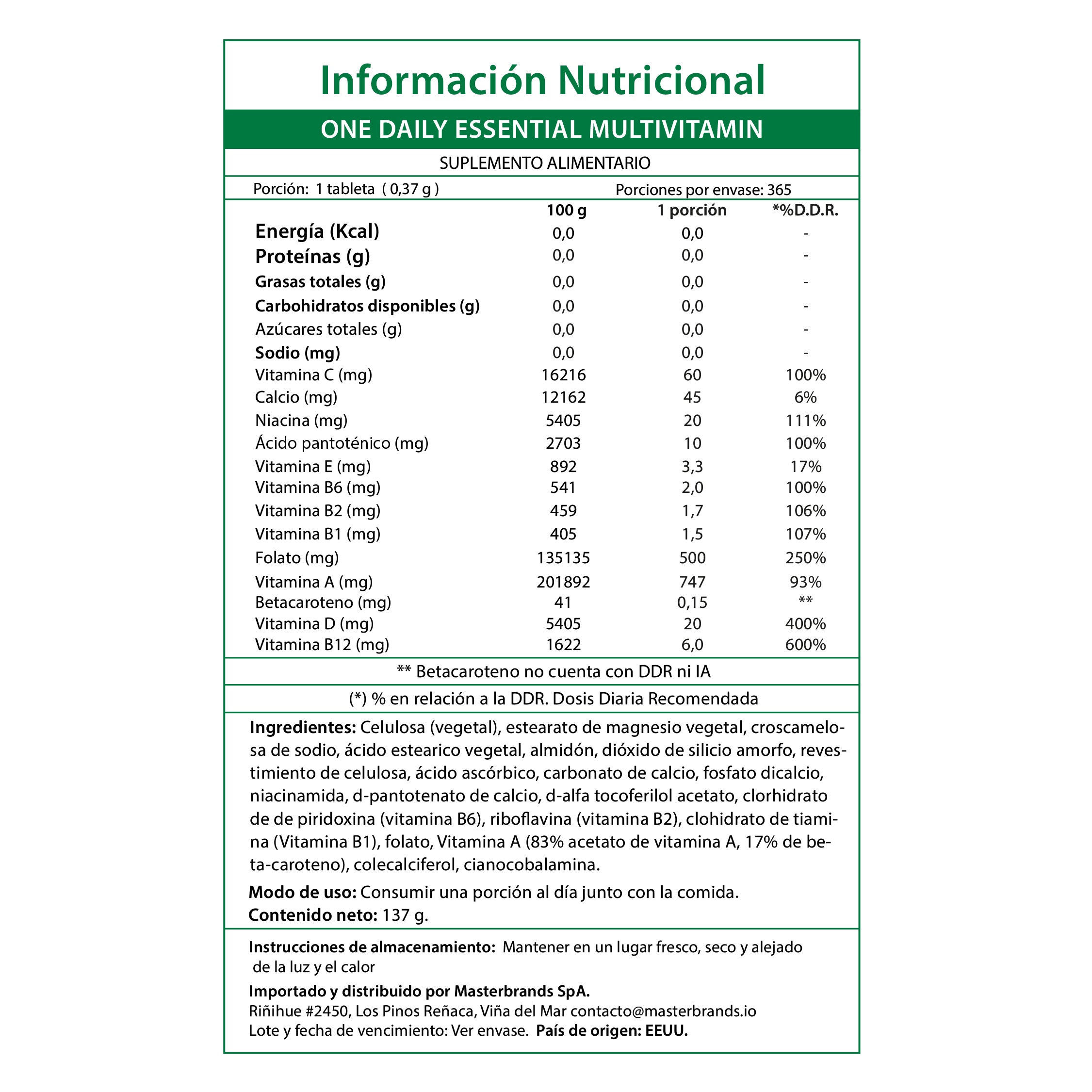 Multivitamínico Natures Truth - One Daily (100 cápsulas)