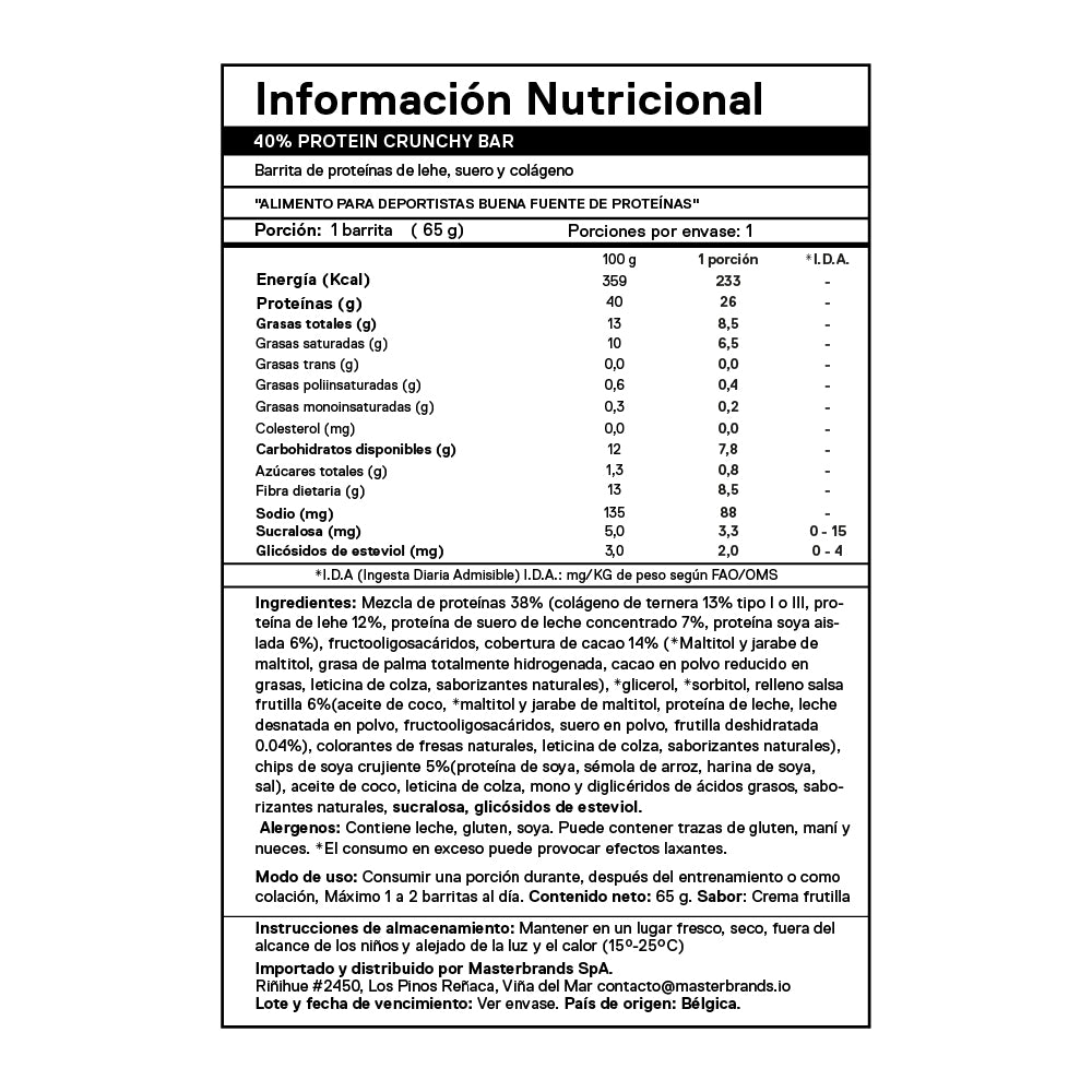 Barra de proteína QNT - Crunchy Creamy Strawberry (12 unidades)