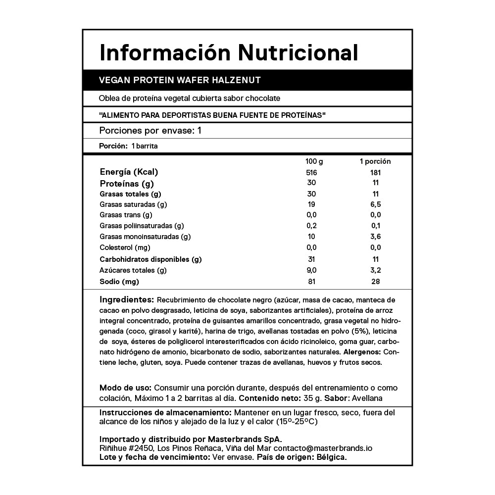 Barra de proteina QNT - Waffle Vegan Hazelnut (12 unidades)