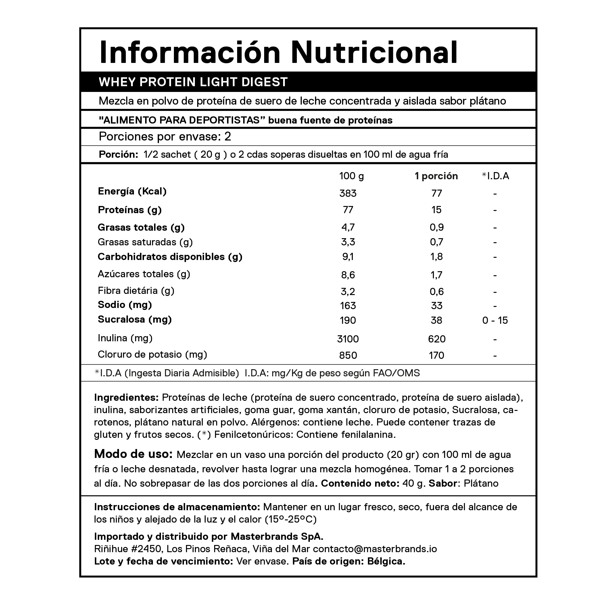 Proteina en polvo QNT - Whey Protein Platano 500 gr